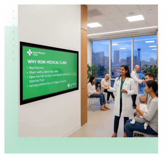 Why choose Now Medical Clinic - experienced doctors and extended hours in Calgary