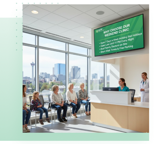 Why choose Now Medical Clinic - experienced doctors and extended hours in Calgary