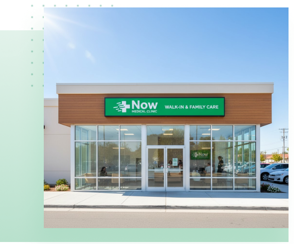 Now Medical Clinic building exterior located in northeast Calgary